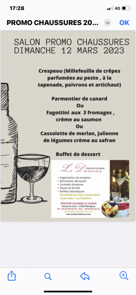 Prestation traiteur pour le salon de la chaussure de Martigues en 2023